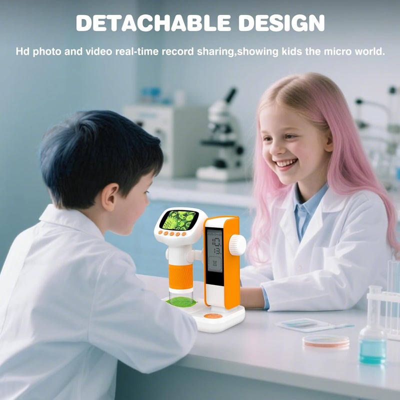 Cobest Microscope for Kids,1000X Portable Handheld Microscopes w/Base Stand, 2" HD Screen Pocket Microscope USB Support Camera and PC Video, Digital Microscopes for Kid, Christmas Birthday Gifts - Image 4